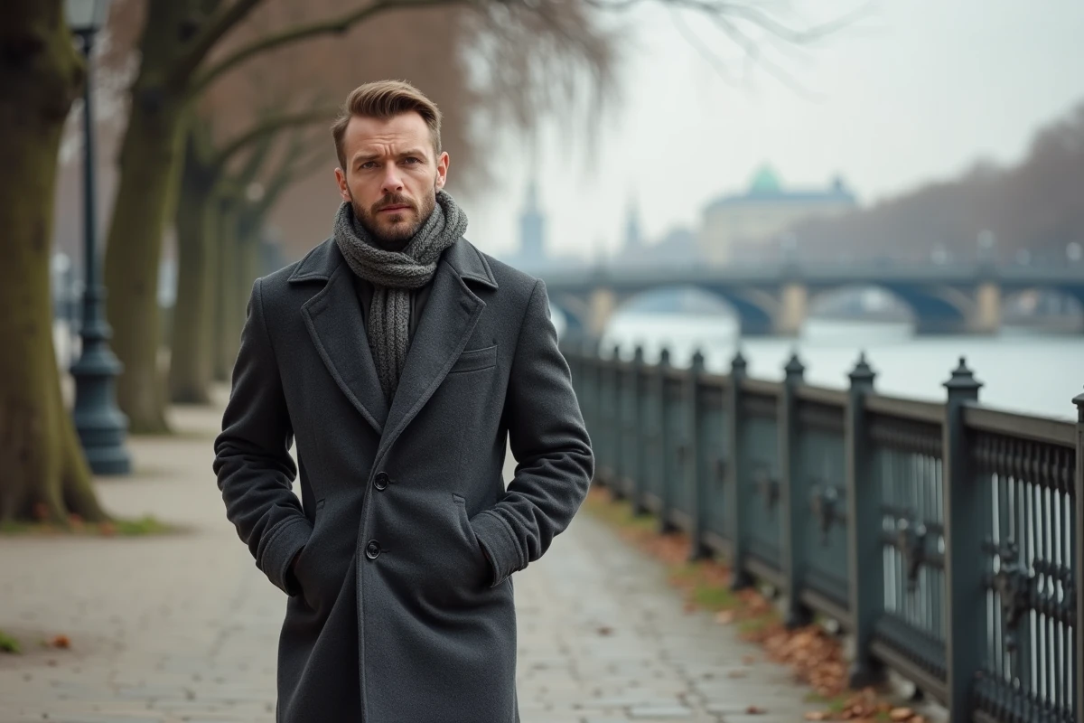 Homme marchant seul au bord de la Seine à Paris, illustration éditoriale des secrets de la vie privée de Florian Tardif